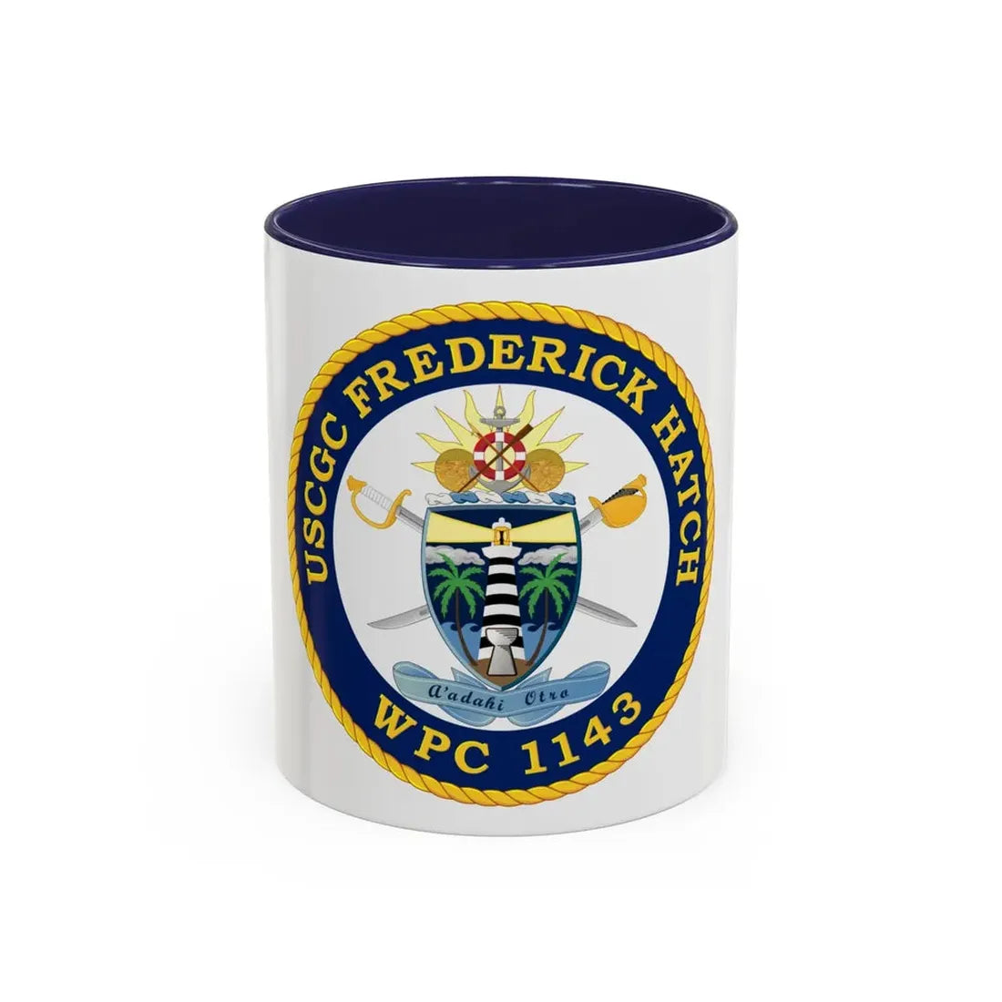 USCGC Frederick Hatch WPC 1143 (U.S. Coast Guard) Accent Coffee Mug 11oz Navy - Go Mug Yourself