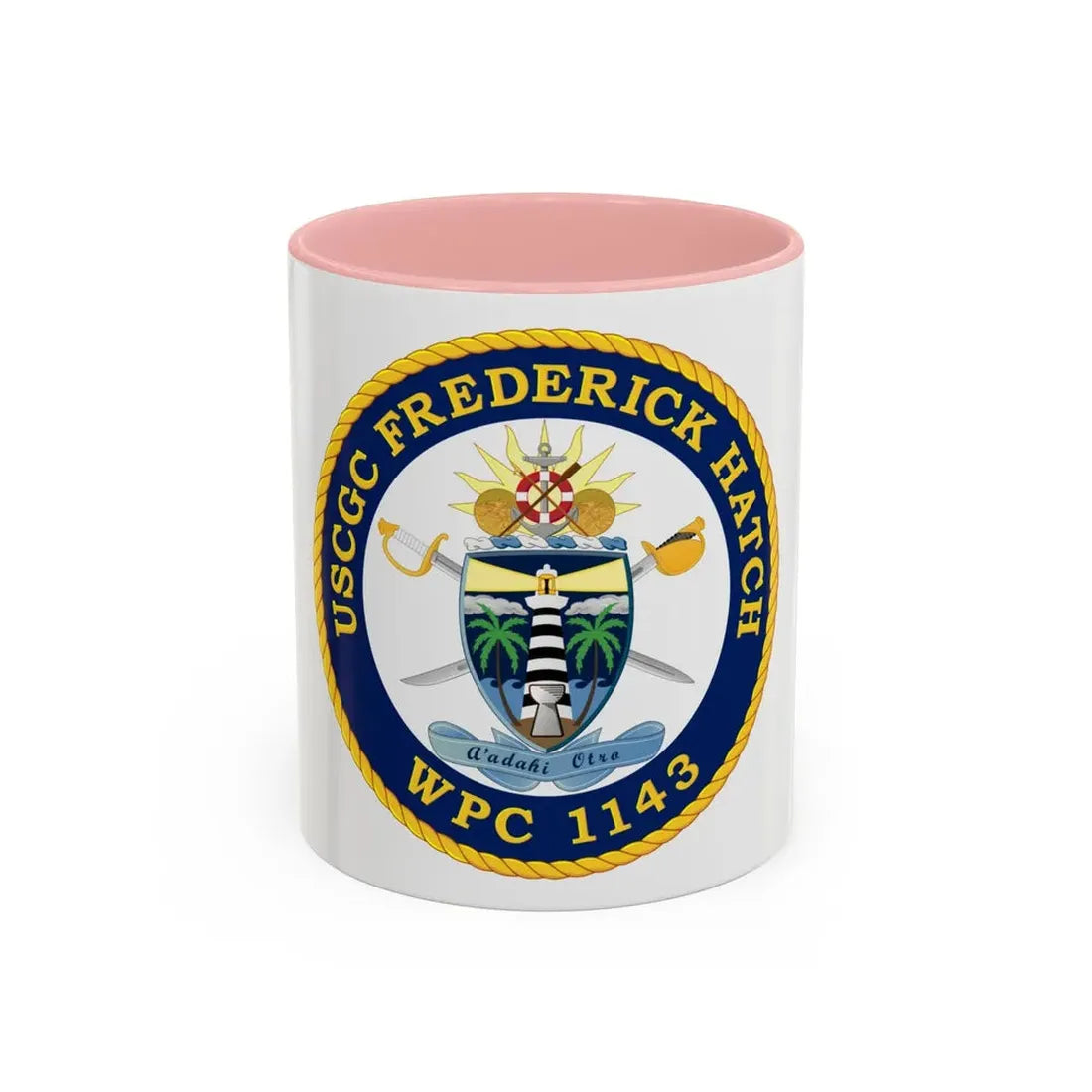 USCGC Frederick Hatch WPC 1143 (U.S. Coast Guard) Accent Coffee Mug 11oz Pink - Go Mug Yourself
