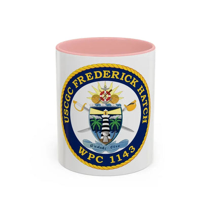 USCGC Frederick Hatch WPC 1143 (U.S. Coast Guard) Accent Coffee Mug 11oz Pink - Go Mug Yourself