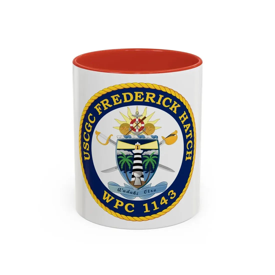 USCGC Frederick Hatch WPC 1143 (U.S. Coast Guard) Accent Coffee Mug 11oz Red - Go Mug Yourself