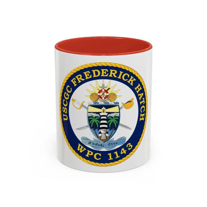 USCGC Frederick Hatch WPC 1143 (U.S. Coast Guard) Accent Coffee Mug 11oz Red - Go Mug Yourself