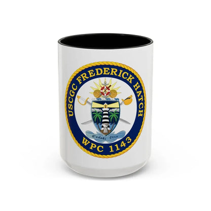 USCGC Frederick Hatch WPC 1143 (U.S. Coast Guard) Accent Coffee Mug 15oz Black - Go Mug Yourself