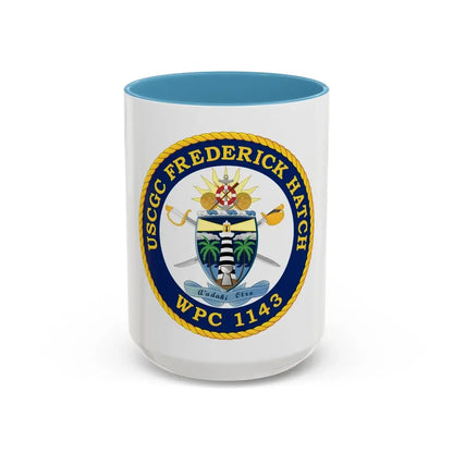 USCGC Frederick Hatch WPC 1143 (U.S. Coast Guard) Accent Coffee Mug 15oz Light Blue - Go Mug Yourself
