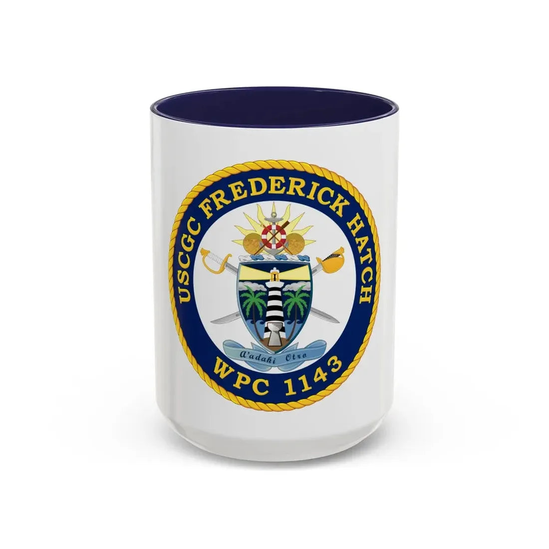 USCGC Frederick Hatch WPC 1143 (U.S. Coast Guard) Accent Coffee Mug 15oz Navy - Go Mug Yourself