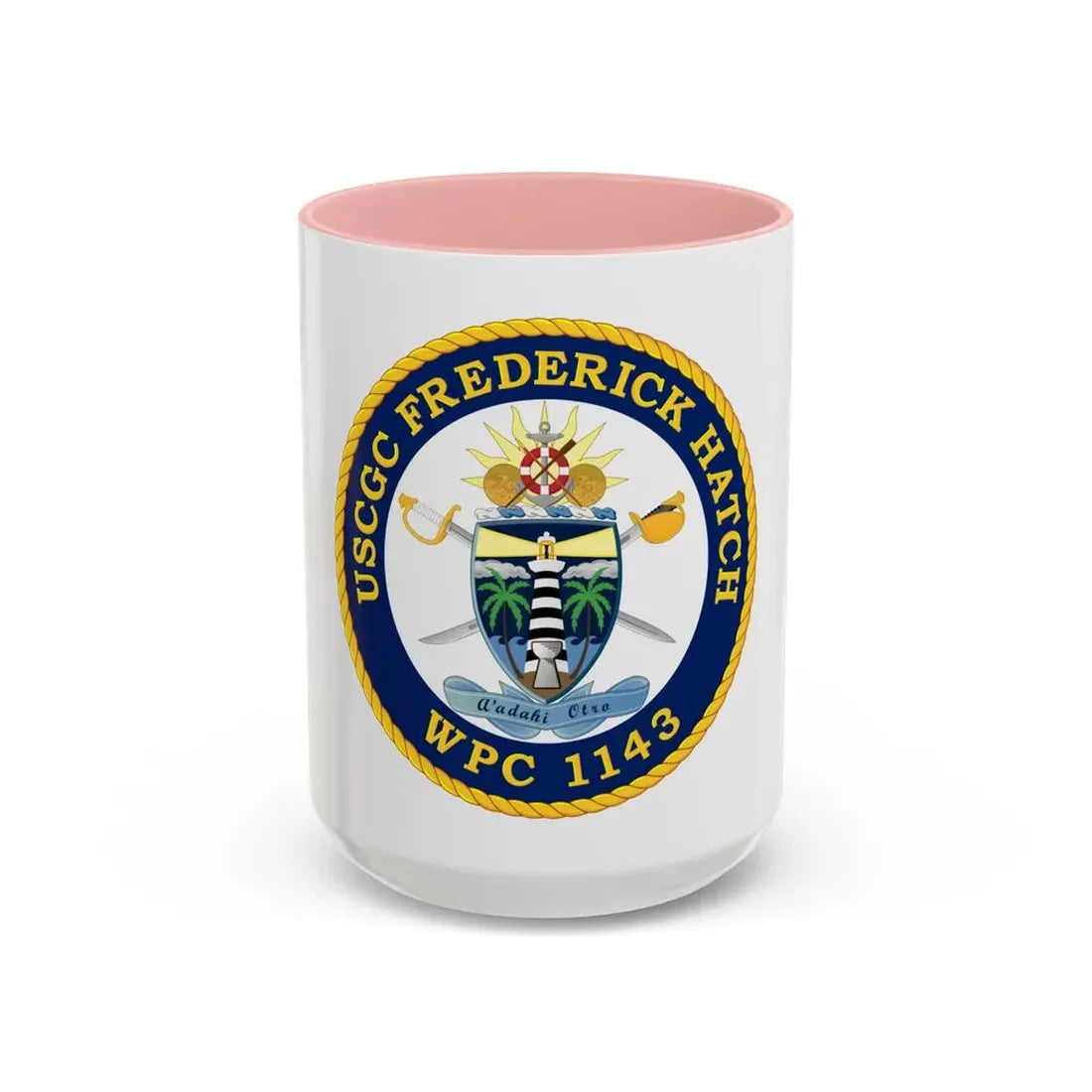 USCGC Frederick Hatch WPC 1143 (U.S. Coast Guard) Accent Coffee Mug 15oz Pink - Go Mug Yourself