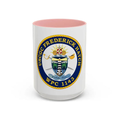 USCGC Frederick Hatch WPC 1143 (U.S. Coast Guard) Accent Coffee Mug 15oz Pink - Go Mug Yourself