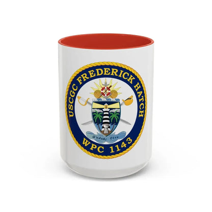 USCGC Frederick Hatch WPC 1143 (U.S. Coast Guard) Accent Coffee Mug 15oz Red - Go Mug Yourself