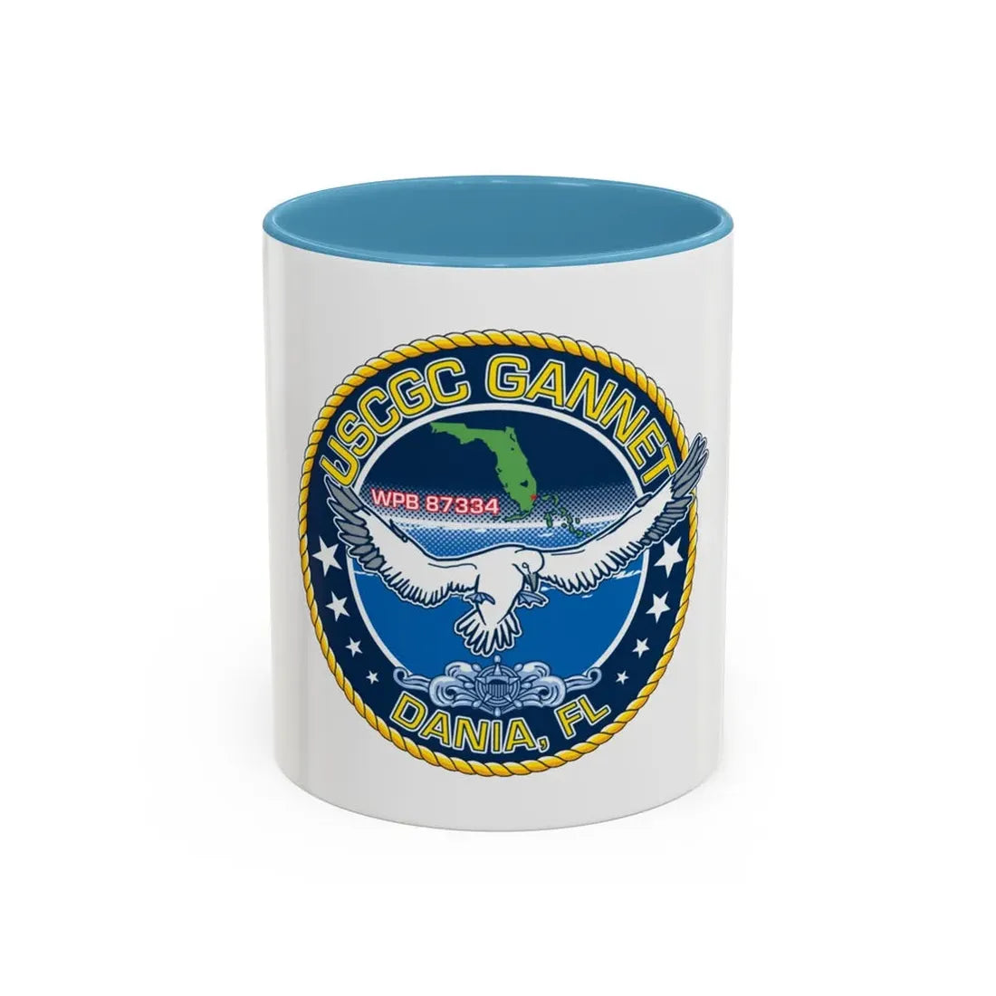 USCGC Gannet Dania FL (U.S. Coast Guard) Accent Coffee Mug 11oz Light Blue - Go Mug Yourself