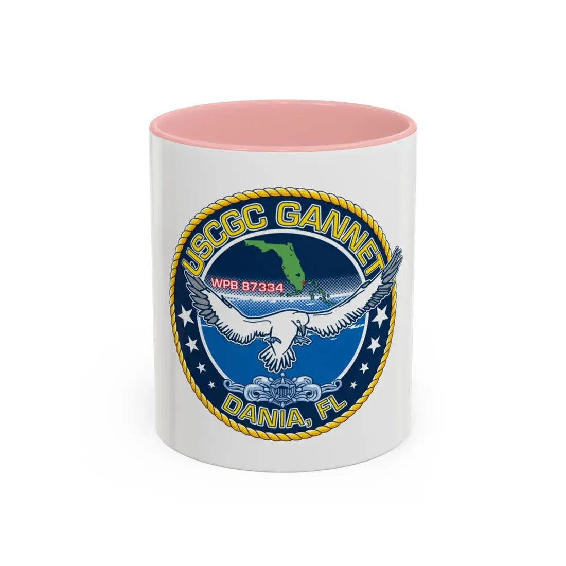 USCGC Gannet Dania FL (U.S. Coast Guard) Accent Coffee Mug 11oz Pink - Go Mug Yourself