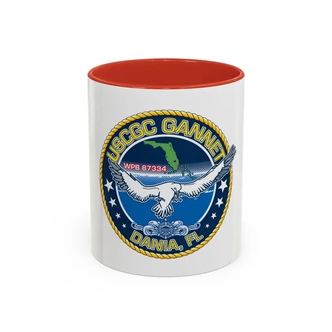 USCGC Gannet Dania FL (U.S. Coast Guard) Accent Coffee Mug 11oz Red - Go Mug Yourself
