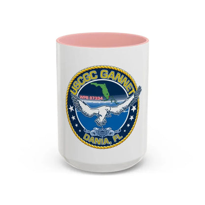 USCGC Gannet Dania FL (U.S. Coast Guard) Accent Coffee Mug 15oz Pink - Go Mug Yourself