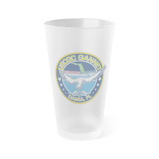 USCGC Gannet Dania FL (U.S. Coast Guard) Frosted Pint Glass 16oz Default Title - Go Mug Yourself