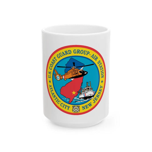 USCGC Group Air Station Atlantic City NJ (U.S. Coast Guard) White Coffee Mug-15oz-Go Mug Yourself