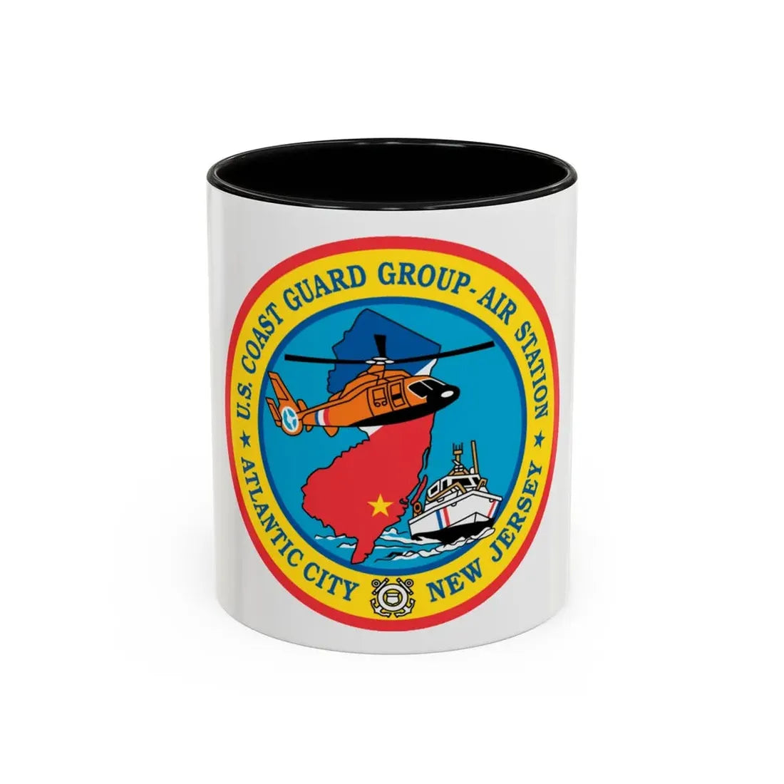 USCGC Group Air Station Atlantic City NJ (U.S. Coast Guard) Accent Coffee Mug 11oz Black - Go Mug Yourself
