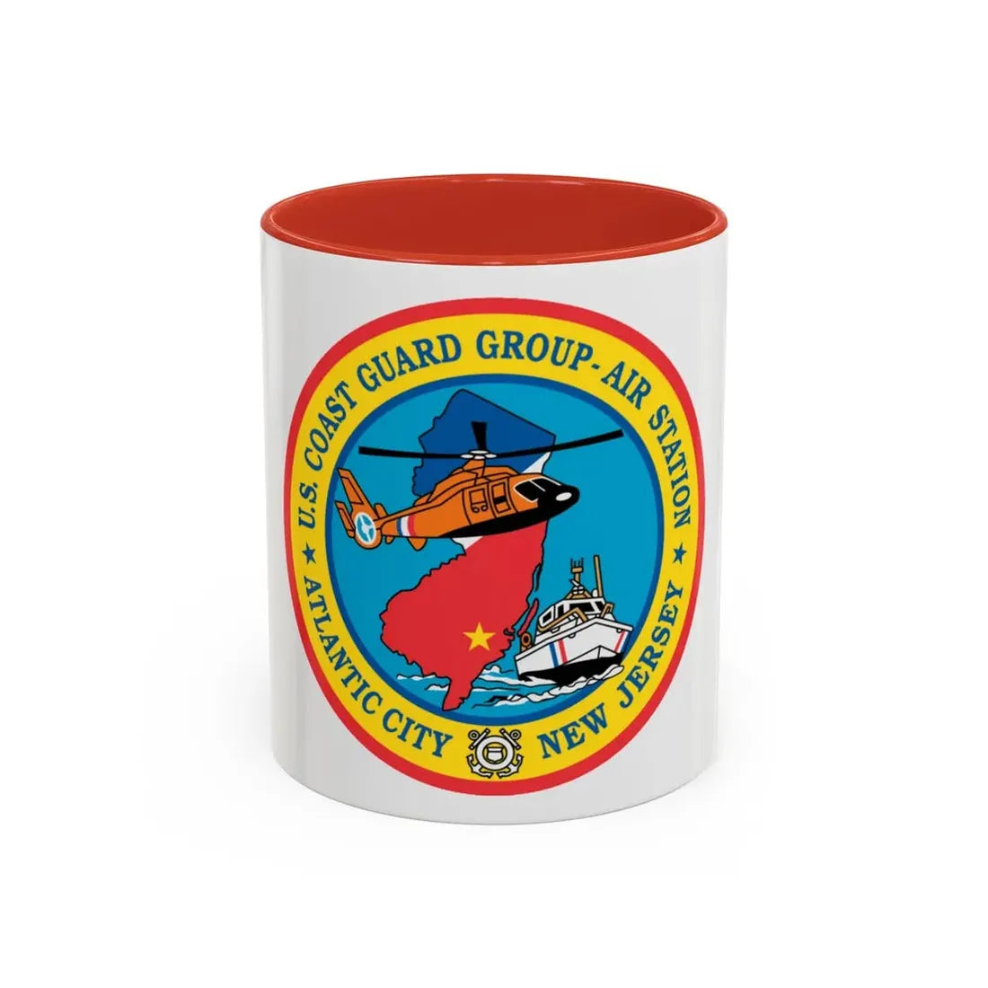 USCGC Group Air Station Atlantic City NJ (U.S. Coast Guard) Accent Coffee Mug 11oz Red - Go Mug Yourself