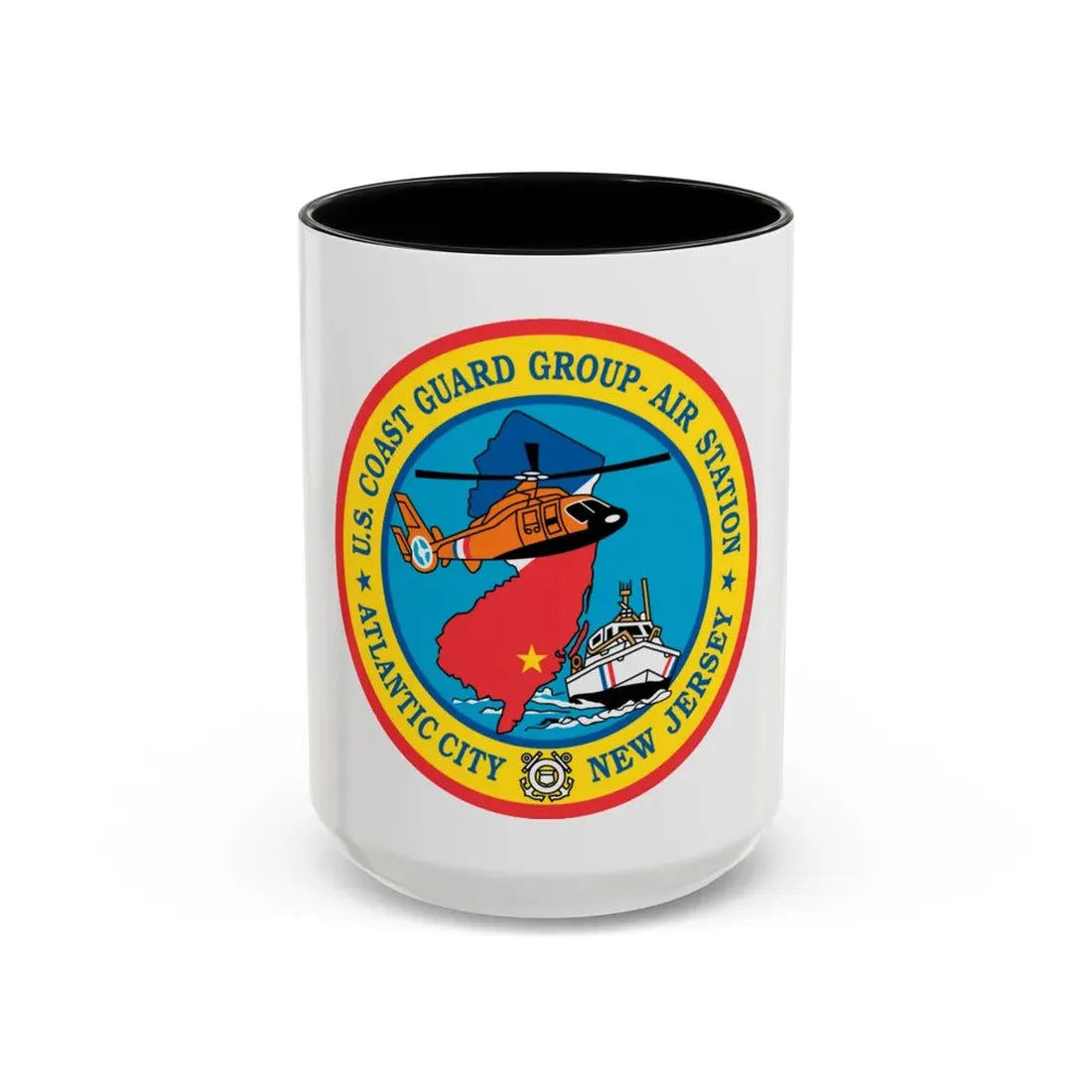 USCGC Group Air Station Atlantic City NJ (U.S. Coast Guard) Accent Coffee Mug 15oz Black - Go Mug Yourself