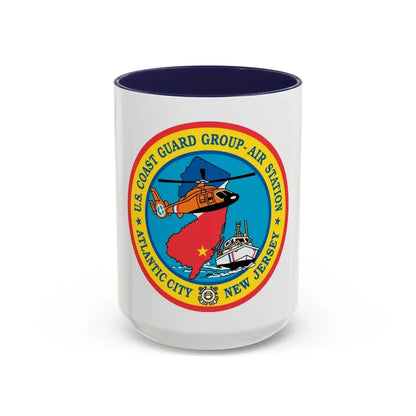 USCGC Group Air Station Atlantic City NJ (U.S. Coast Guard) Accent Coffee Mug 15oz Navy - Go Mug Yourself