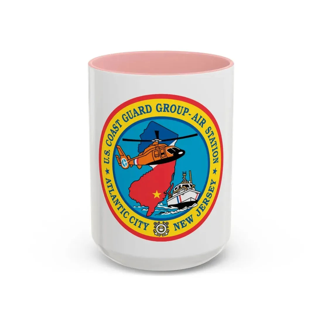USCGC Group Air Station Atlantic City NJ (U.S. Coast Guard) Accent Coffee Mug 15oz Pink - Go Mug Yourself