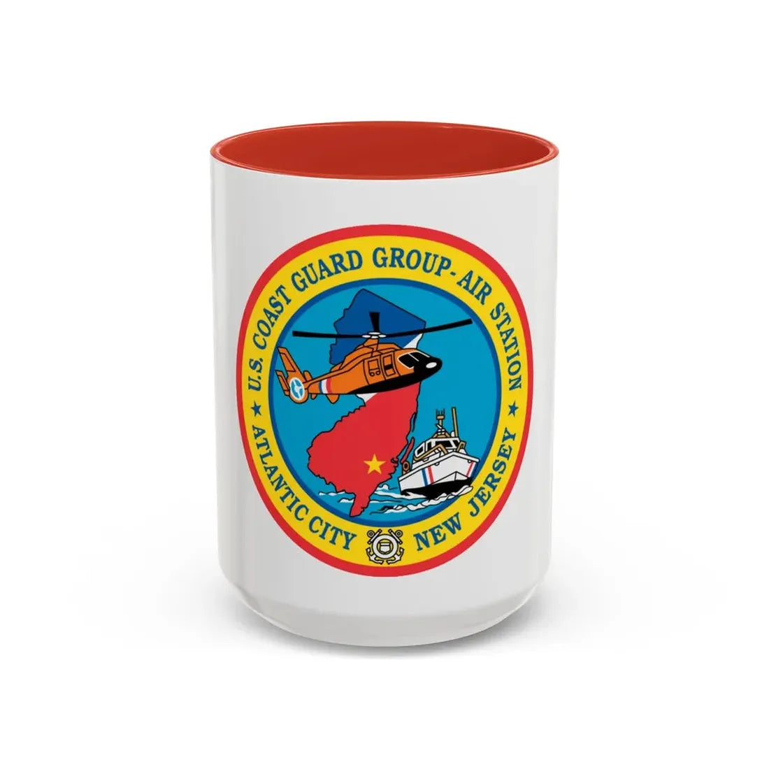 USCGC Group Air Station Atlantic City NJ (U.S. Coast Guard) Accent Coffee Mug 15oz Red - Go Mug Yourself