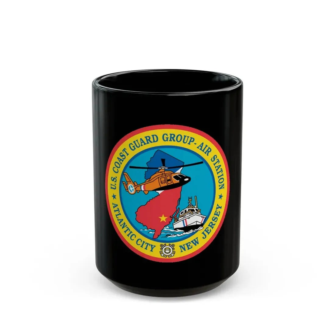 USCGC Group Air Station Atlantic City NJ (U.S. Coast Guard) Black Coffee Mug 15oz - Go Mug Yourself