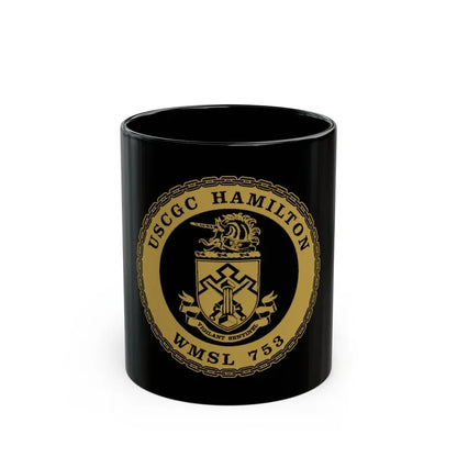 USCGC Hamilton WMSL 753 GOLD (U.S. Coast Guard) Black Coffee Mug 11oz - Go Mug Yourself