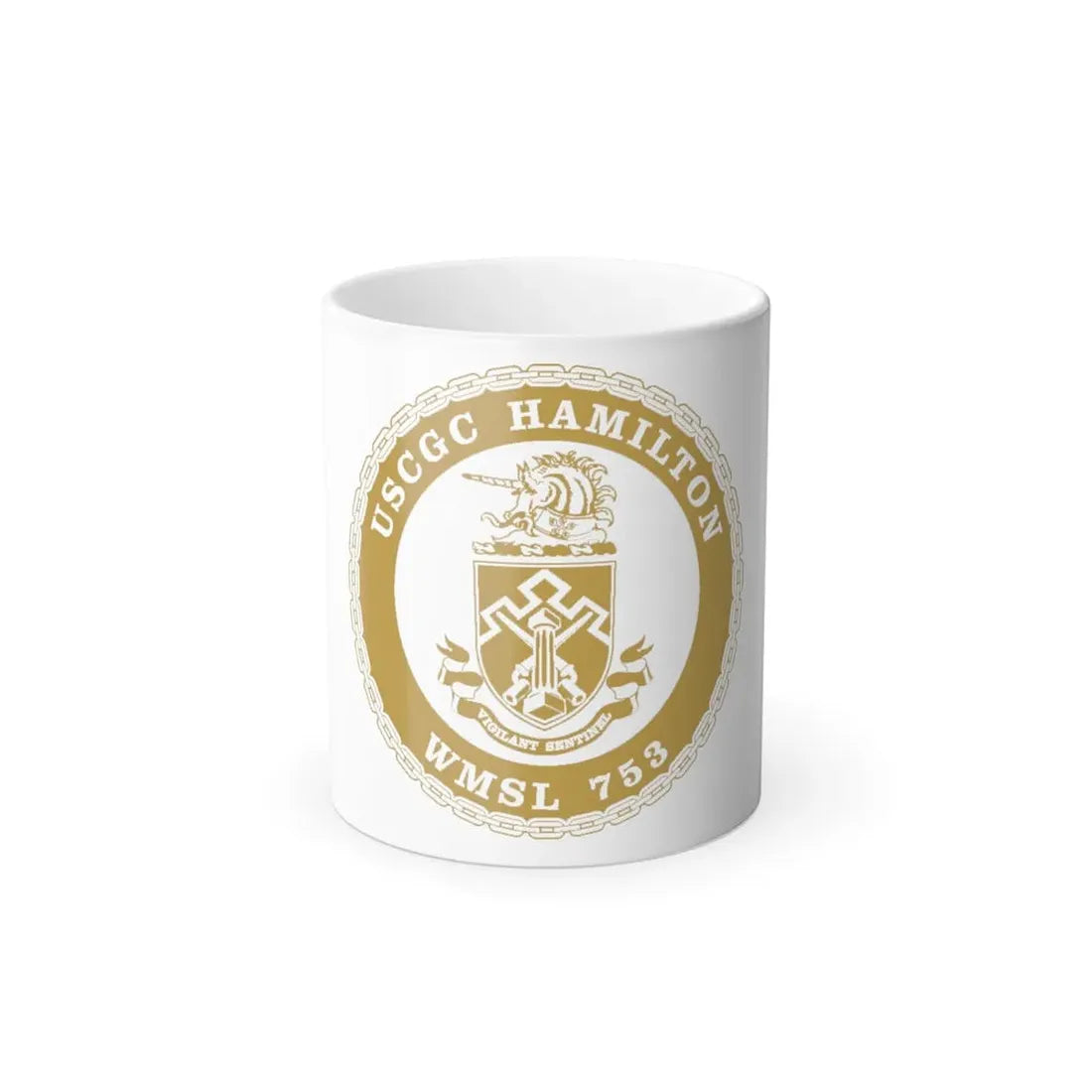 USCGC Hamilton WMSL 753 GOLD (U.S. Coast Guard) Color Changing Coffee Mug 11oz - Go Mug Yourself