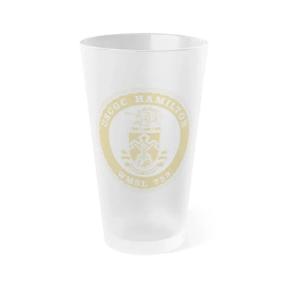 USCGC Hamilton WMSL 753 GOLD (U.S. Coast Guard) Frosted Pint Glass 16oz Default Title - Go Mug Yourself
