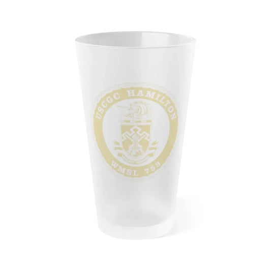 USCGC Hamilton WMSL 753 GOLD (U.S. Coast Guard) Frosted Pint Glass 16oz Default Title - Go Mug Yourself