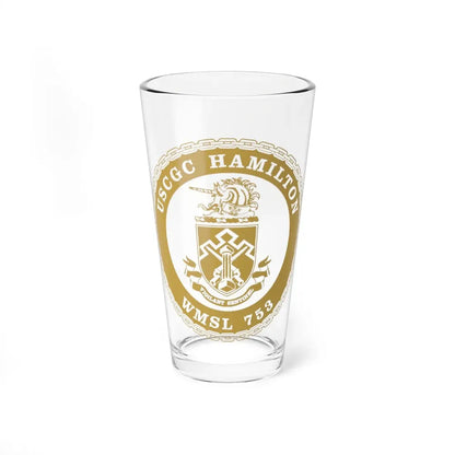 USCGC Hamilton WMSL 753 GOLD (U.S. Coast Guard) Pint Glass 16oz 16oz - Go Mug Yourself