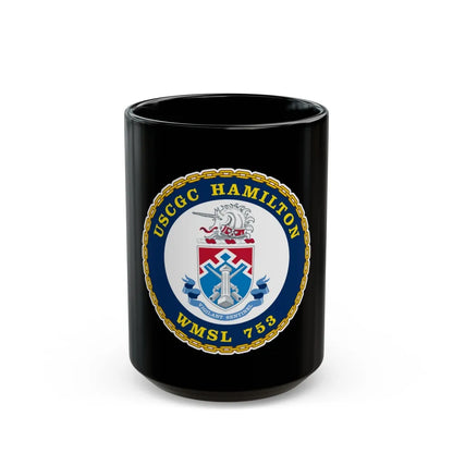 USCGC Hamilton WMSL 753 (U.S. Coast Guard) Black Coffee Mug-15oz-Go Mug Yourself