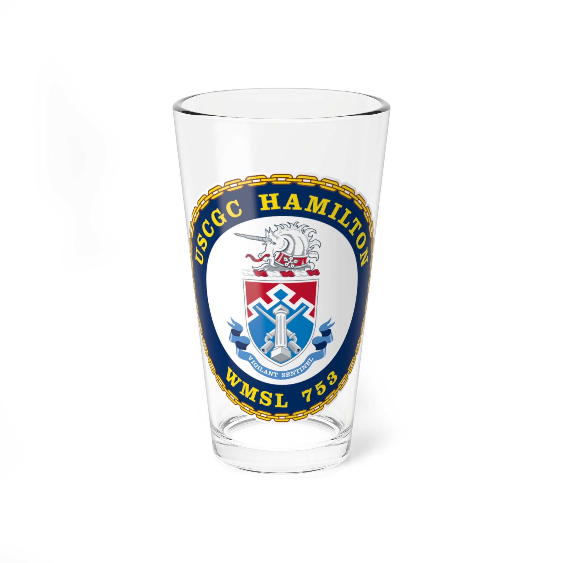 USCGC Hamilton WMSL 753 (U.S. Coast Guard) Pint Glass 16oz-16oz-Go Mug Yourself