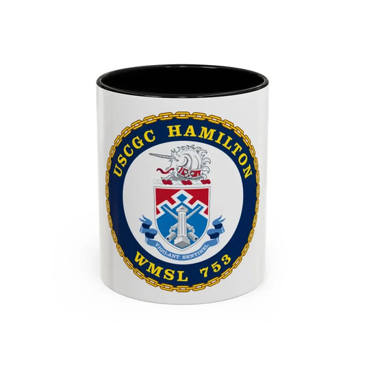 USCGC Hamilton WMSL 753 (U.S. Coast Guard) Accent Coffee Mug 11oz Black - Go Mug Yourself
