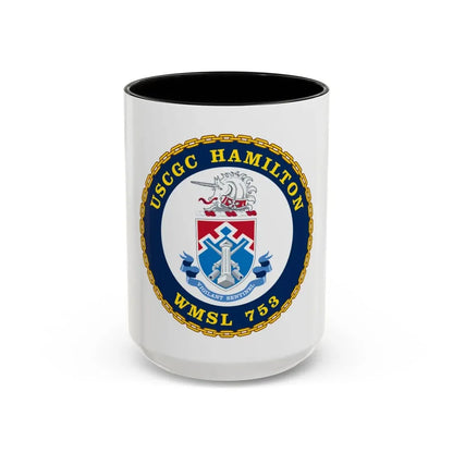 USCGC Hamilton WMSL 753 (U.S. Coast Guard) Accent Coffee Mug 15oz Black - Go Mug Yourself