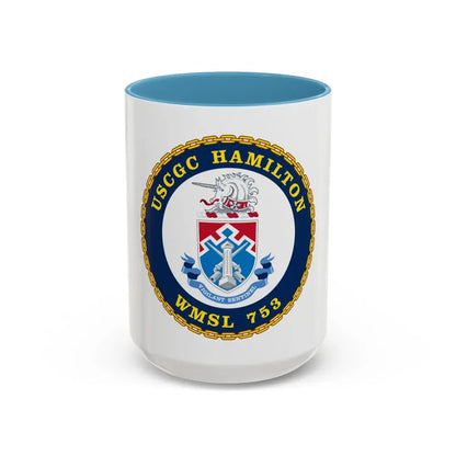 USCGC Hamilton WMSL 753 (U.S. Coast Guard) Accent Coffee Mug 15oz Light Blue - Go Mug Yourself