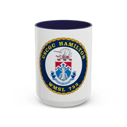 USCGC Hamilton WMSL 753 (U.S. Coast Guard) Accent Coffee Mug 15oz Navy - Go Mug Yourself