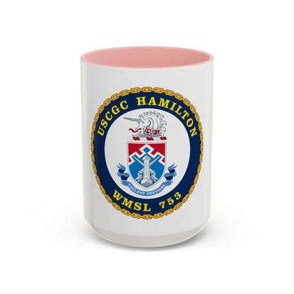 USCGC Hamilton WMSL 753 (U.S. Coast Guard) Accent Coffee Mug 15oz Pink - Go Mug Yourself