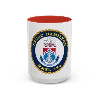 USCGC Hamilton WMSL 753 (U.S. Coast Guard) Accent Coffee Mug 15oz Red - Go Mug Yourself