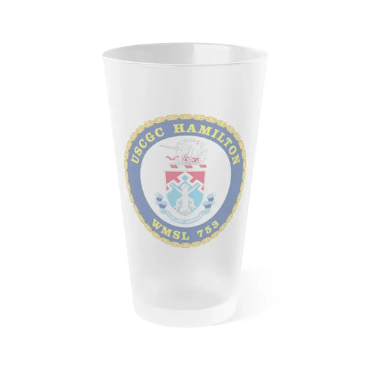 USCGC Hamilton WMSL 753 (U.S. Coast Guard) Frosted Pint Glass 16oz Default Title - Go Mug Yourself
