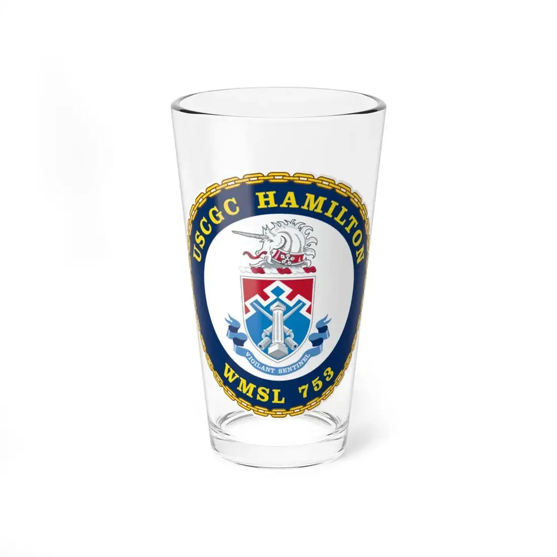 USCGC Hamilton WMSL 753 (U.S. Coast Guard) Pint Glass 16oz 16oz - Go Mug Yourself