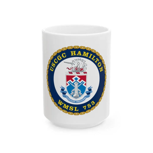 USCGC Hamilton WMSL 753 (U.S. Coast Guard) White Coffee Mug 15oz - Go Mug Yourself