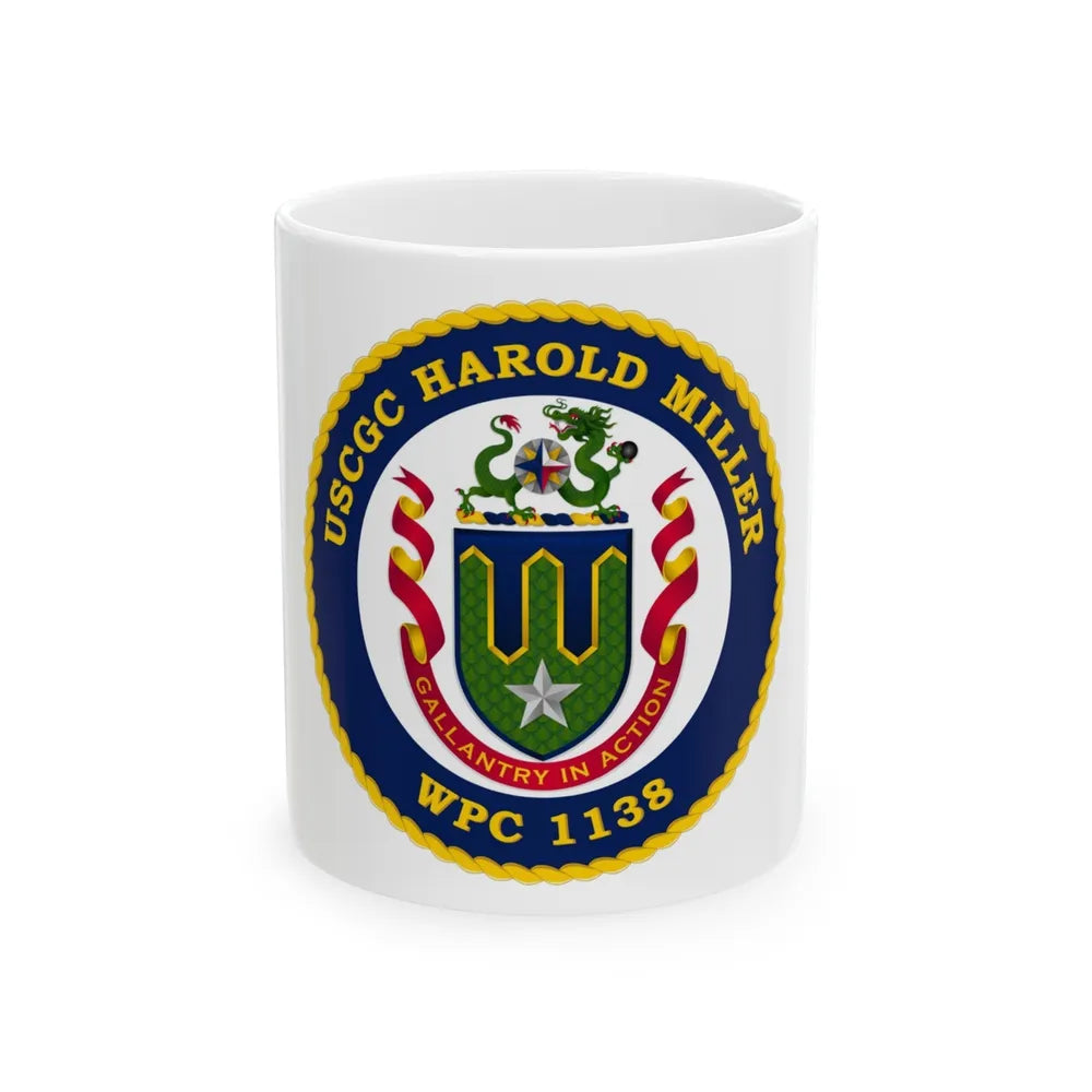 USCGC Harold Miller WPC 1138 (U.S. Coast Guard) White Coffee Mug-11oz-Go Mug Yourself