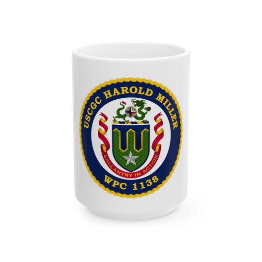 USCGC Harold Miller WPC 1138 (U.S. Coast Guard) White Coffee Mug-15oz-Go Mug Yourself