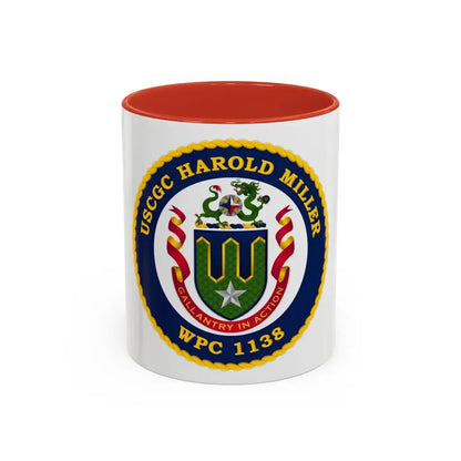USCGC Harold Miller WPC 1138 (U.S. Coast Guard) Accent Coffee Mug 11oz Red - Go Mug Yourself