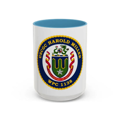 USCGC Harold Miller WPC 1138 (U.S. Coast Guard) Accent Coffee Mug 15oz Light Blue - Go Mug Yourself