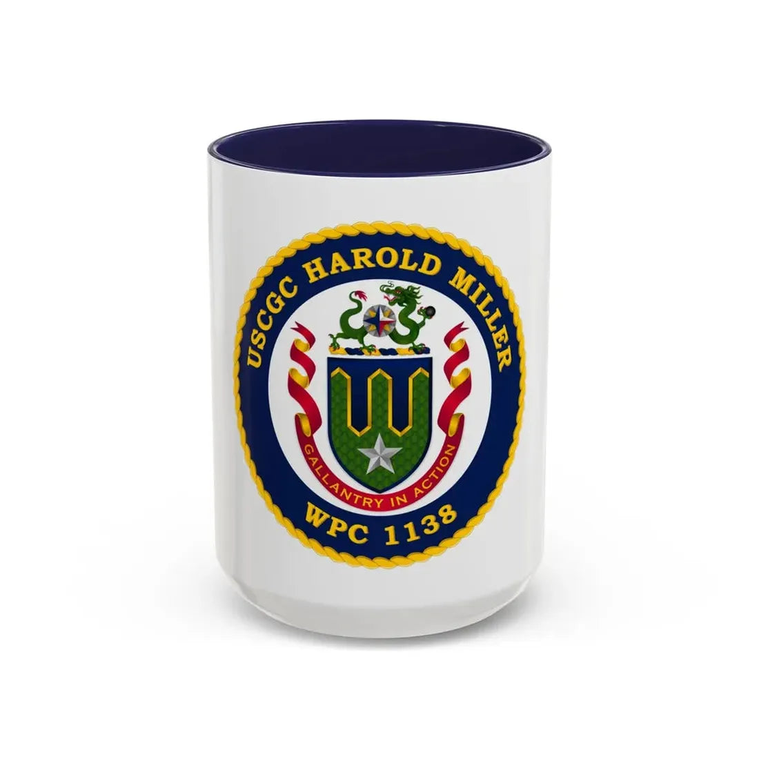 USCGC Harold Miller WPC 1138 (U.S. Coast Guard) Accent Coffee Mug 15oz Navy - Go Mug Yourself