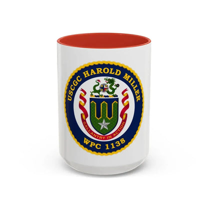 USCGC Harold Miller WPC 1138 (U.S. Coast Guard) Accent Coffee Mug 15oz Red - Go Mug Yourself