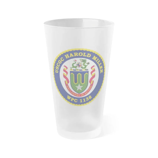 USCGC Harold Miller WPC 1138 (U.S. Coast Guard) Frosted Pint Glass 16oz Default Title - Go Mug Yourself