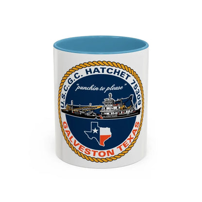 USCGC Hatchet 75309 Galveston TX (U.S. Coast Guard) Accent Coffee Mug 11oz Light Blue - Go Mug Yourself