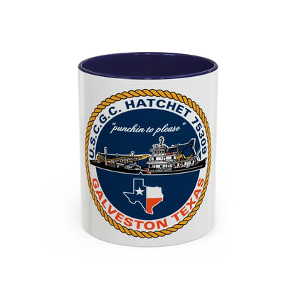 USCGC Hatchet 75309 Galveston TX (U.S. Coast Guard) Accent Coffee Mug 11oz Navy - Go Mug Yourself