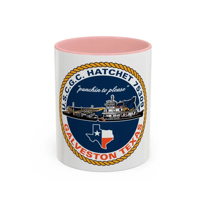 USCGC Hatchet 75309 Galveston TX (U.S. Coast Guard) Accent Coffee Mug 11oz Pink - Go Mug Yourself